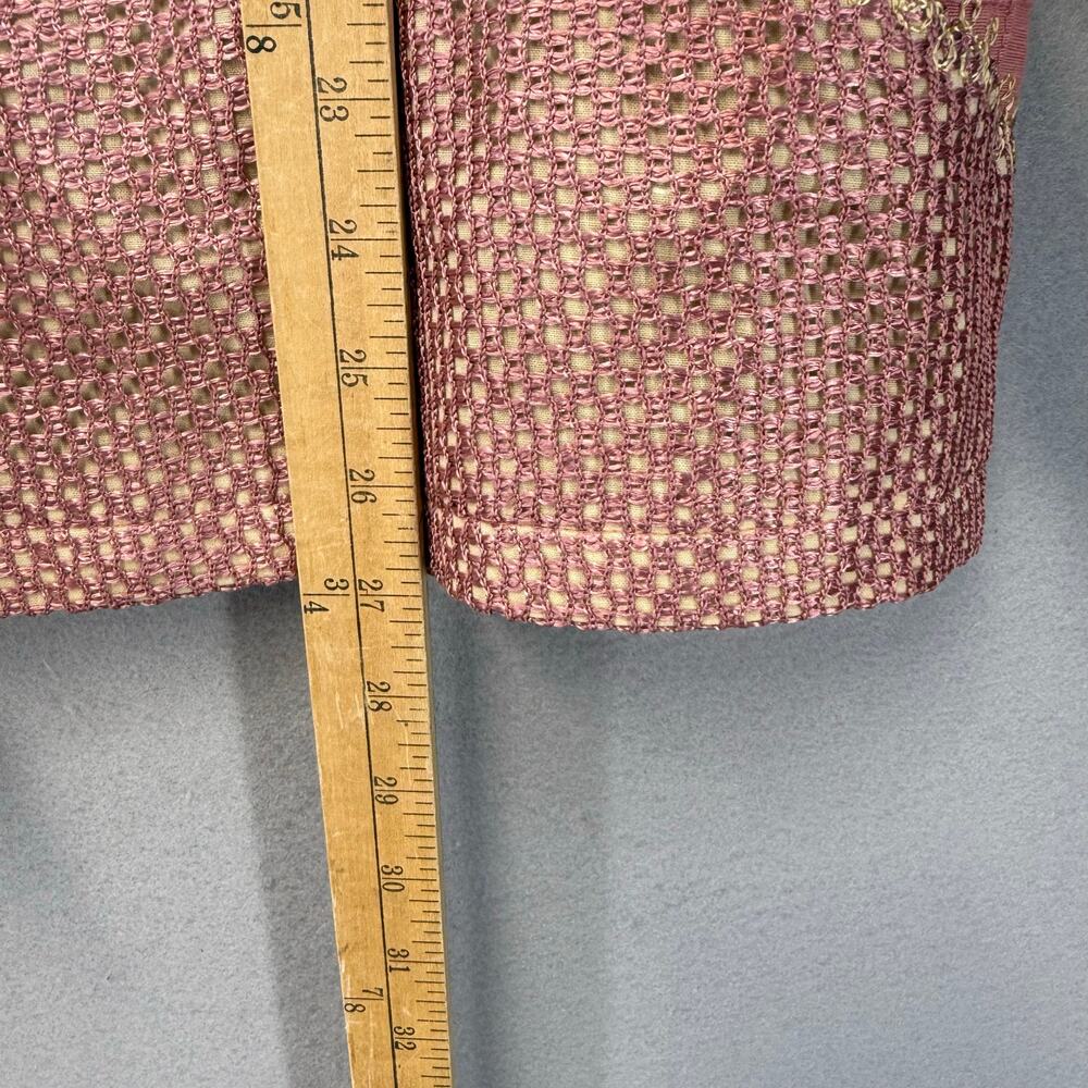 Indigo Moon Jacket Blazer Women's L Embroidery Pink Gold Sequined Patchwork NWT - Picture 14 of 15